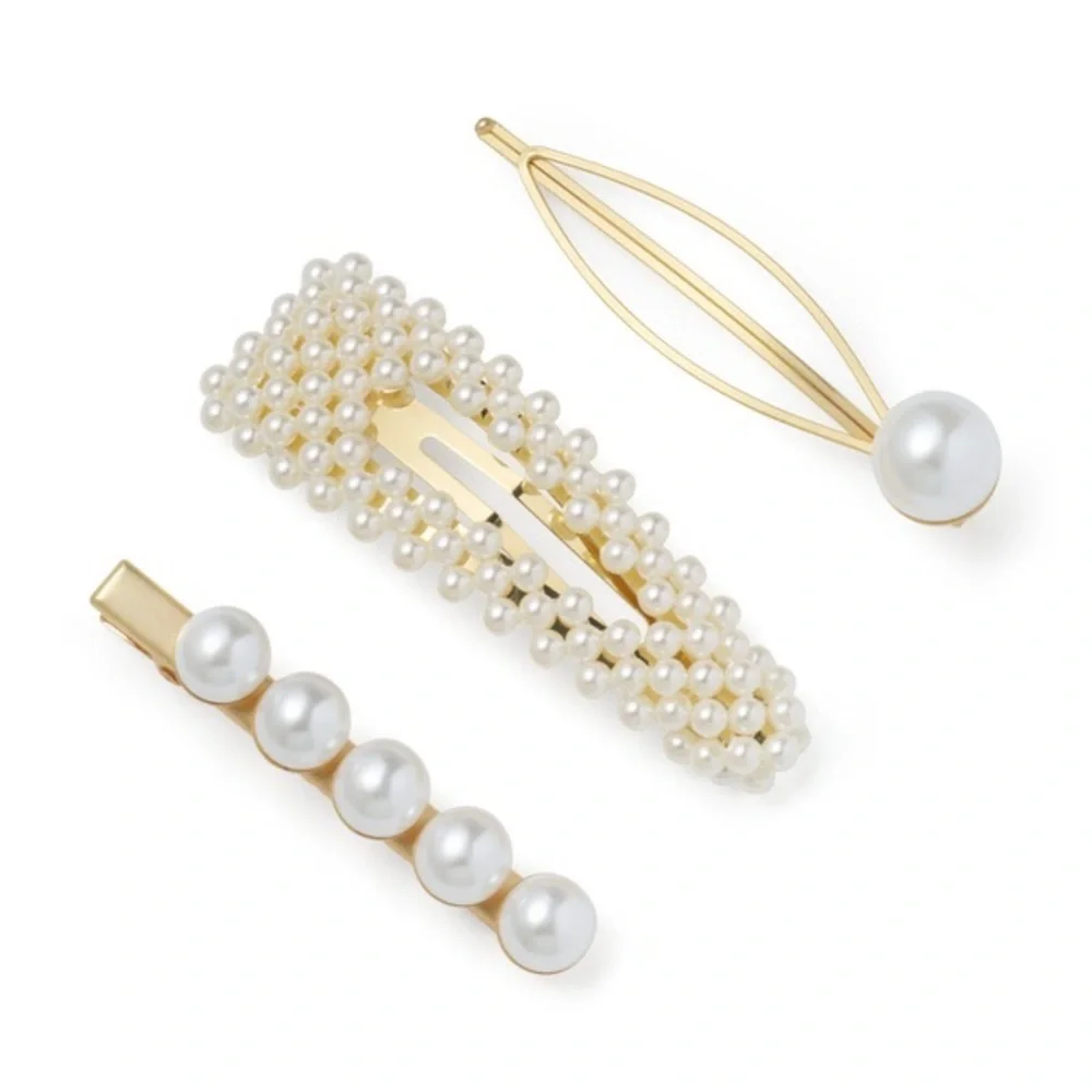 Bundle of 3 Pearl Hair Clips, NWT